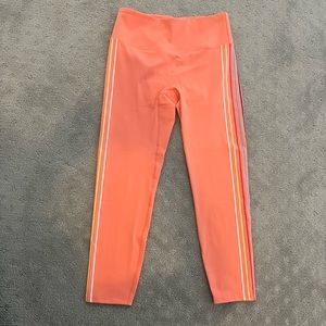 Activology Leggings - coral w/ multi colored stripes - Womens Medium *NEVER WORN